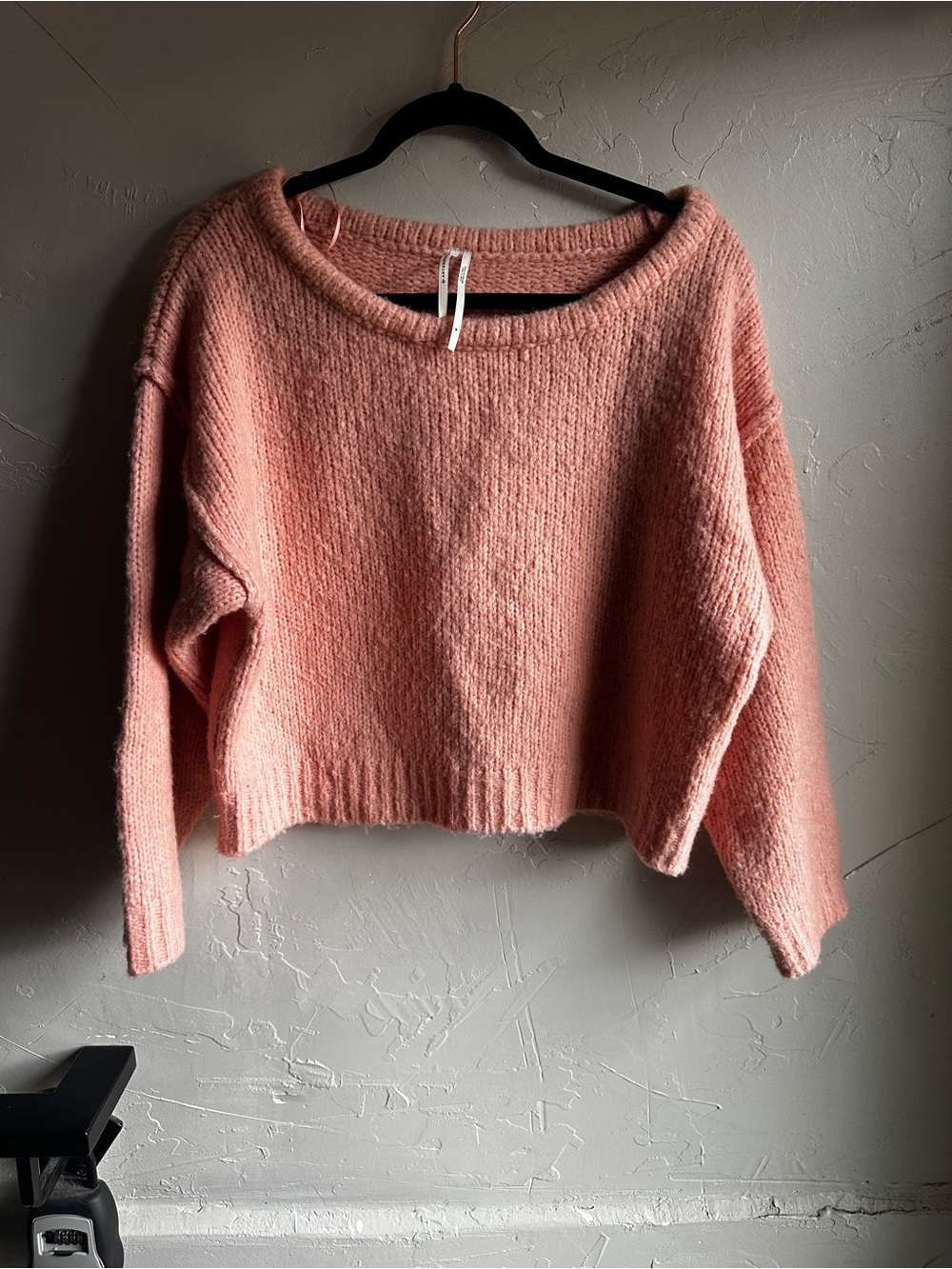 Anthropologie Pink Fuzzy Knit Sweater Soft Girl‎ Balletcore Cozy Wool Blend Sz M